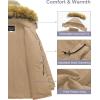 imageCREATMO US Womens Plus Size Winter Coat Waterproof Long Puffer Jacket Warm Military Thicken Parka with Fur HoodKhaki