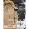 imageCREATMO US Womens Plus Size Winter Coat Waterproof Long Puffer Jacket Warm Military Thicken Parka with Fur HoodKhaki