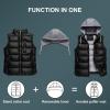 imageCREATMO US Womens Warm Vest Outerwear Thick Padded Puffer Sleeveless Vest With Detachable HoodBlack New