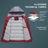 imageCREATMO US Womens Warm Vest Outerwear Thick Padded Puffer Sleeveless Vest With Detachable HoodBurgundy New