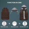 imageCREATMO US Womens Warm Vest Outerwear Thick Padded Puffer Sleeveless Vest With Detachable HoodCoffee