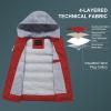 imageCREATMO US Womens Warm Vest Outerwear Thick Padded Puffer Sleeveless Vest With Detachable HoodRed