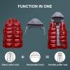 imageCREATMO US Womens Warm Vest Outerwear Thick Padded Puffer Sleeveless Vest With Detachable HoodShine Burgundy