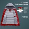 imageCREATMO US Womens Warm Vest Outerwear Thick Padded Puffer Sleeveless Vest With Detachable HoodShine Burgundy
