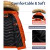 imageCREATMO US Womens Winter Hooded Coat Waterproof Warm Long Puffer Jacket ParkaOrange