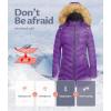 imageCREATMO US Womens Winter Hooded Coat Waterproof Warm Long Puffer Jacket ParkaPurple