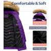 imageCREATMO US Womens Winter Hooded Coat Waterproof Warm Long Puffer Jacket ParkaPurple