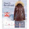 imageCREATMO US Womens Winter Hooded Coat Waterproof Warm Long Puffer Jacket ParkaShine Burgundy