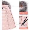 imageCREATMO US Womens Winter Snow Jacket Long Fur Puffer Coat With Removable Faux Fur TrimPink