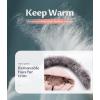 imageCREATMO US Womens Winter Snow Jacket Long Fur Puffer Coat With Removable Faux Fur TrimPink