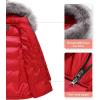 imageCREATMO US Womens Winter Snow Jacket Long Fur Puffer Coat With Removable Faux Fur TrimRed