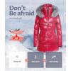 imageCREATMO US Womens Winter Snow Jacket Long Fur Puffer Coat With Removable Faux Fur TrimShine Burgundy