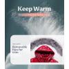 imageCREATMO US Womens Winter Snow Jacket Long Fur Puffer Coat With Removable Faux Fur TrimShine Burgundy