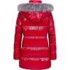 imageCREATMO US Womens Winter Snow Jacket Long Fur Puffer Coat With Removable Faux Fur TrimShine Burgundy