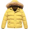 imageCREATMO US Boys Water Resistant Winter Coats Warm Fleece Lined Outwear Windbreaker Ski JacketGolden Yellow
