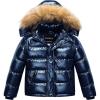 imageCREATMO US Boys Water Resistant Winter Coats Warm Fleece Lined Outwear Windbreaker Ski JacketShine Navy