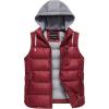 imageCREATMO US Womens Warm Vest Outerwear Thick Padded Puffer Sleeveless Vest With Detachable HoodBurgundy New