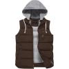imageCREATMO US Womens Warm Vest Outerwear Thick Padded Puffer Sleeveless Vest With Detachable HoodCoffee