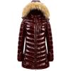 imageCREATMO US Womens Winter Hooded Coat Waterproof Warm Long Puffer Jacket ParkaShine Burgundy