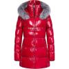 imageCREATMO US Womens Winter Snow Jacket Long Fur Puffer Coat With Removable Faux Fur TrimShine Burgundy