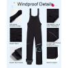 imageCREATMO US Boys Snow Bibs Kids Ski Pants Waterproof Insulated Winter OverallsBlack