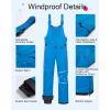 imageCREATMO US Boys Snow Bibs Kids Ski Pants Waterproof Insulated Winter OverallsBlue