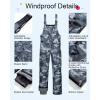 imageCREATMO US Boys Snow Bibs Kids Ski Pants Waterproof Insulated Winter OverallsCamo