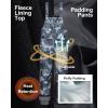 imageCREATMO US Boys Snow Bibs Kids Ski Pants Waterproof Insulated Winter OverallsCamo