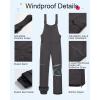imageCREATMO US Boys Snow Bibs Kids Ski Pants Waterproof Insulated Winter OverallsGrey
