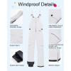 imageCREATMO US Boys Snow Bibs Kids Ski Pants Waterproof Insulated Winter OverallsWhite