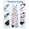 imageCREATMO US Girls Snow Bibs Kids Ski Pants Waterproof Insulated Winter OverallsGeometry