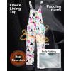 imageCREATMO US Girls Snow Bibs Kids Ski Pants Waterproof Insulated Winter OverallsGeometry
