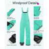 imageCREATMO US Girls Snow Bibs Kids Ski Pants Waterproof Insulated Winter OverallsGreen