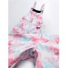 imageCREATMO US Girls Snow Bibs Kids Ski Pants Waterproof Insulated Winter OverallsPink Printed