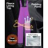 imageCREATMO US Girls Snow Bibs Kids Ski Pants Waterproof Insulated Winter OverallsPurple