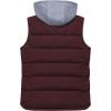 imageCREATMO US Mens Outdoor Winter Vest Outerwear Removable Hooded Padded Puffer Sleeveless VestBurgundy