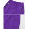 imageCREATMO US Mens Shorts Zipper Pocket Elastic Waist Stretch Summer Casual BeachDark Purple