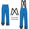 imageCREATMO US Mens Snow Pants Ski Bibs Waterproof Insulated Winter Snowboard CargoBlue