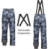 imageCREATMO US Mens Snow Pants Ski Bibs Waterproof Insulated Winter Snowboard CargoCamo