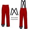 imageCREATMO US Mens Snow Pants Ski Bibs Waterproof Insulated Winter Snowboard CargoRed