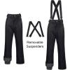 imageCREATMO US Womens Snow Pants Ski Bibs Waterproof Insulated Winter SnowboardBlack