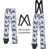 imageCREATMO US Womens Snow Pants Ski Bibs Waterproof Insulated Winter SnowboardBlack White