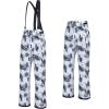 imageCREATMO US Womens Snow Pants Ski Bibs Waterproof Insulated Winter SnowboardBlack White