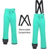 imageCREATMO US Womens Snow Pants Ski Bibs Waterproof Insulated Winter SnowboardGreen