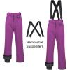 imageCREATMO US Womens Snow Pants Ski Bibs Waterproof Insulated Winter SnowboardPurple