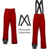 imageCREATMO US Womens Snow Pants Ski Bibs Waterproof Insulated Winter SnowboardRed