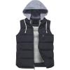 imageCREATMO US Mens Outdoor Winter Vest Outerwear Removable Hooded Padded Puffer Sleeveless VestDark Grey