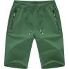 imageCREATMO US Mens Shorts Zipper Pocket Elastic Waist Stretch Summer Casual BeachDark Green