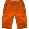 imageCREATMO US Mens Shorts Zipper Pocket Elastic Waist Stretch Summer Casual BeachOrange
