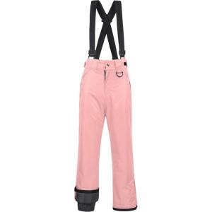 imageCREATMO US Womens Snow Pants Ski Bibs Waterproof Insulated Winter SnowboardPink